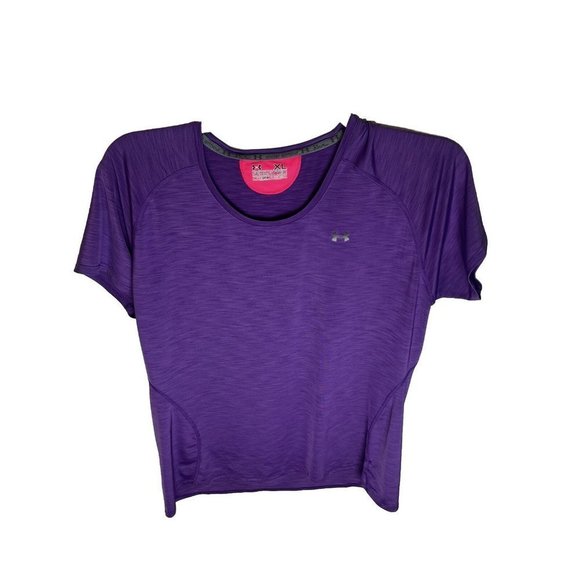 Under Armour Women's Size XL Basic Semi-fitted Heatgear‎ Purple Solid - Picture 1 of 9